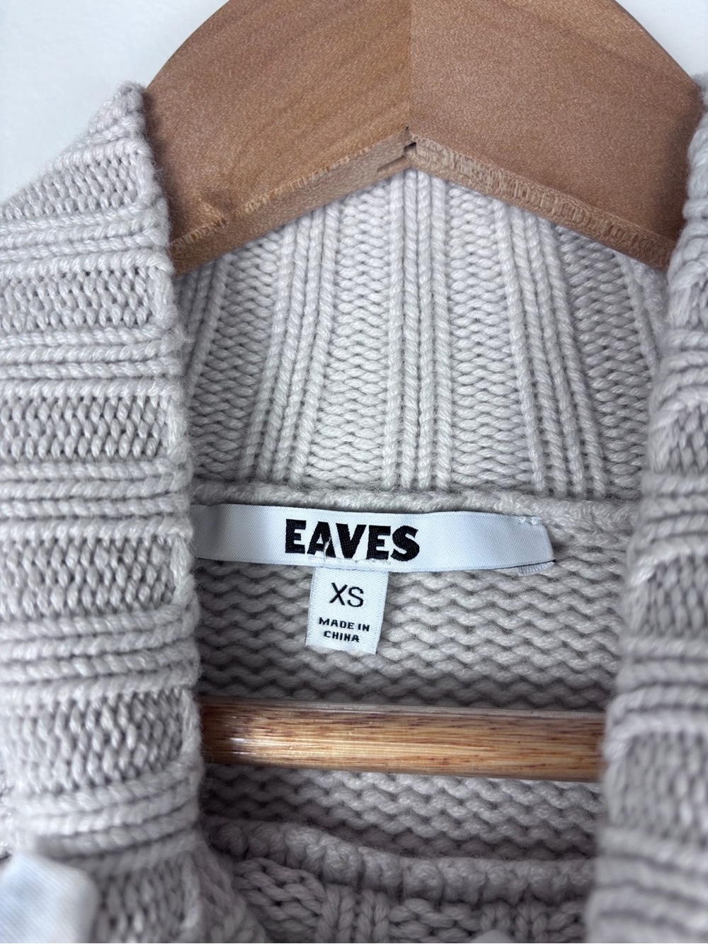 Eaves Revolve Cait Cream Wool Blend Chunky Knit Mock Neck Sweater Size XS - Picture 5 of 6